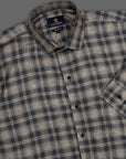 Jade Black With Meverick Brown Twill Checked Premium Cotton Shirt-[ON SALE]