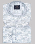 Window Gray With White Rhombus Printed Premium Cotton Shirt-[ON SALE]