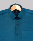 Crystal Teal Subtle Sheen Super Soft Premium Satin Cotton Shirt
