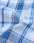 Mid Blue With Cloudy Blue-Orange Plaid Premium Cotton Shirt