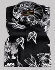 Night Black With White Butterfly And Leaves Printed Premium Cotton Shirt