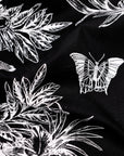 Night Black With White Butterfly And Leaves Printed Premium Cotton Shirt