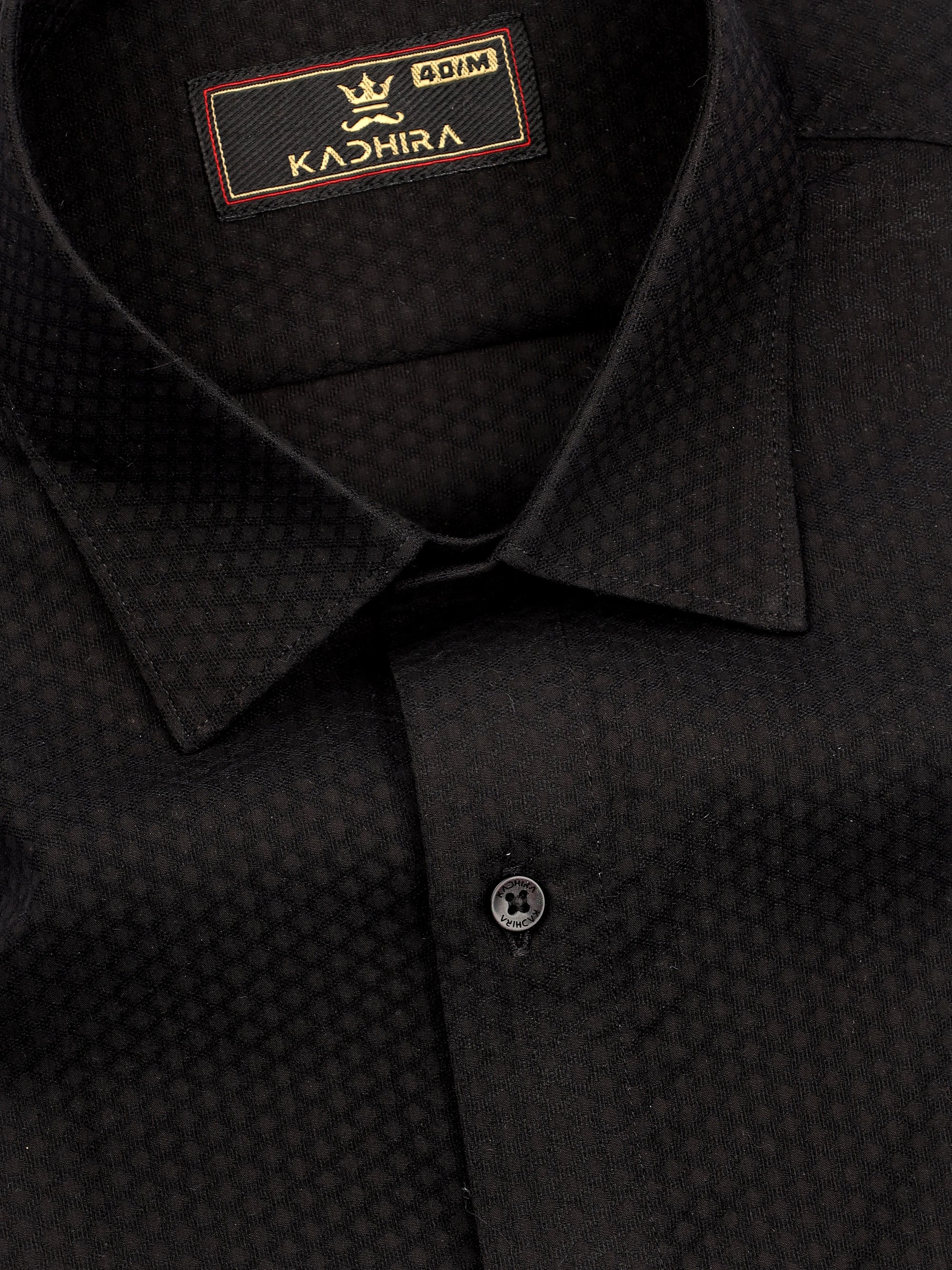 Super Black Dobby Textured Premium Cotton Shirt