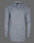 Dim Gray With White Stripe Super Premium Cotton Shirt