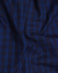 Prussian Blue With Black Checkered Premium Cotton Shirt