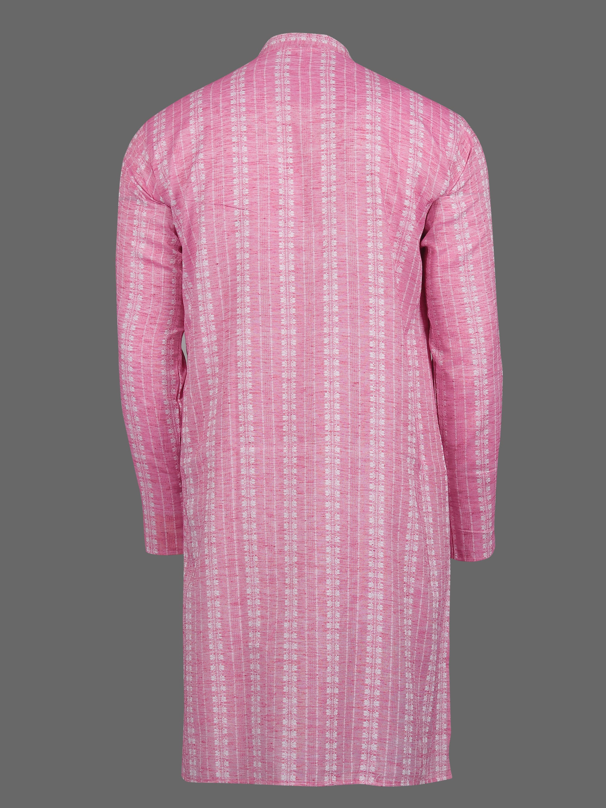 Light Pink With White Embroidery Super Premium Cotton Kurta