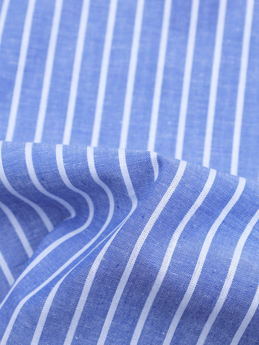 Periwinkle Blue With White Stripe Premium Cotton Shirt