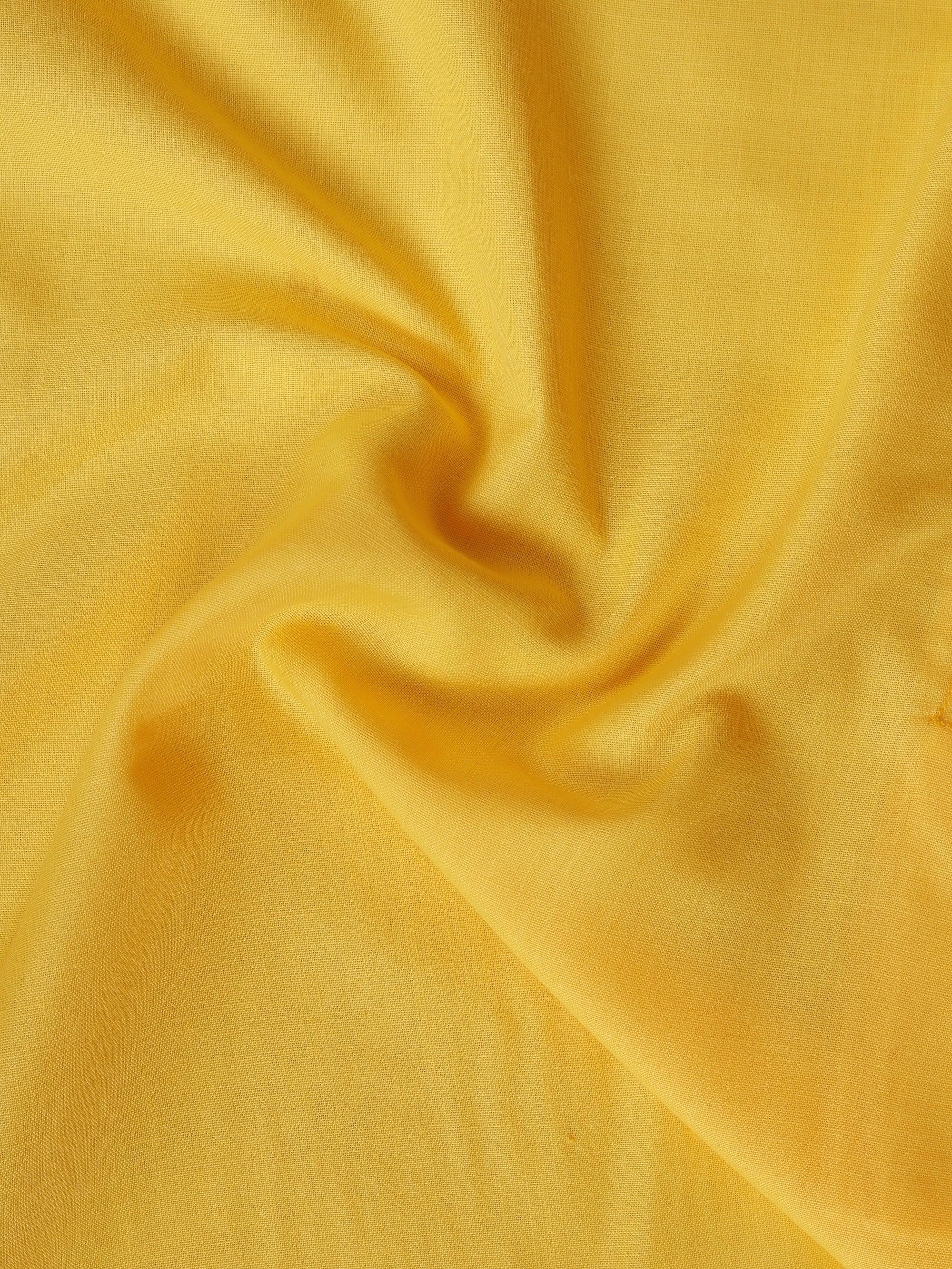 Yellow Plain Super Pure Cotton Kurta