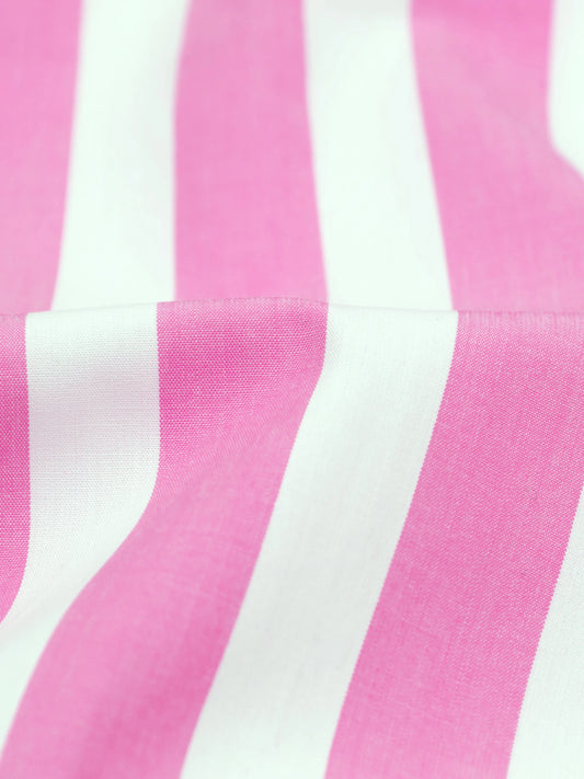 Hot Pink With White Bengal Stripe Premium Cotton Shirt