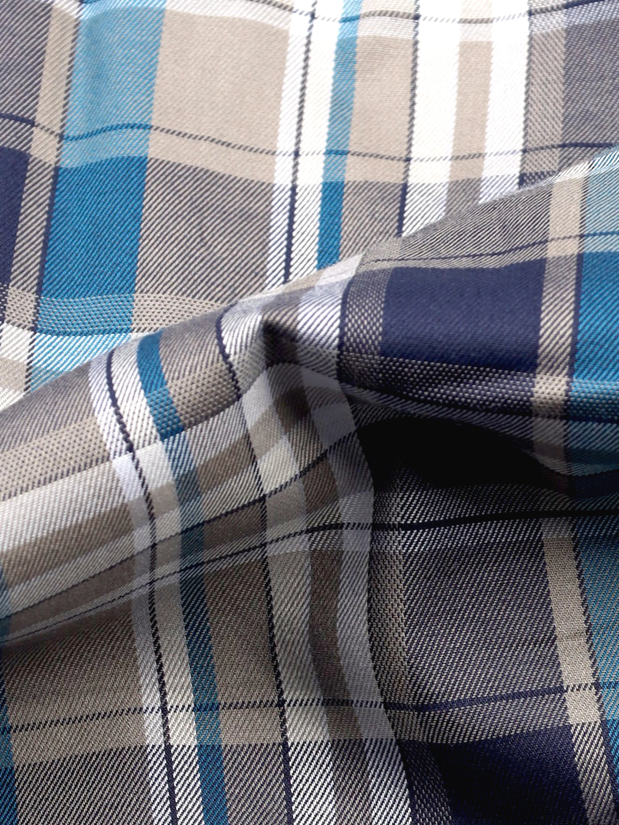 Grey Goose With Blue Shades Tartan Plaid Premium Cotton Shirt