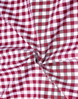 Carmine Red With White Checkered Premium Cotton Shirt-[ON SALE]
