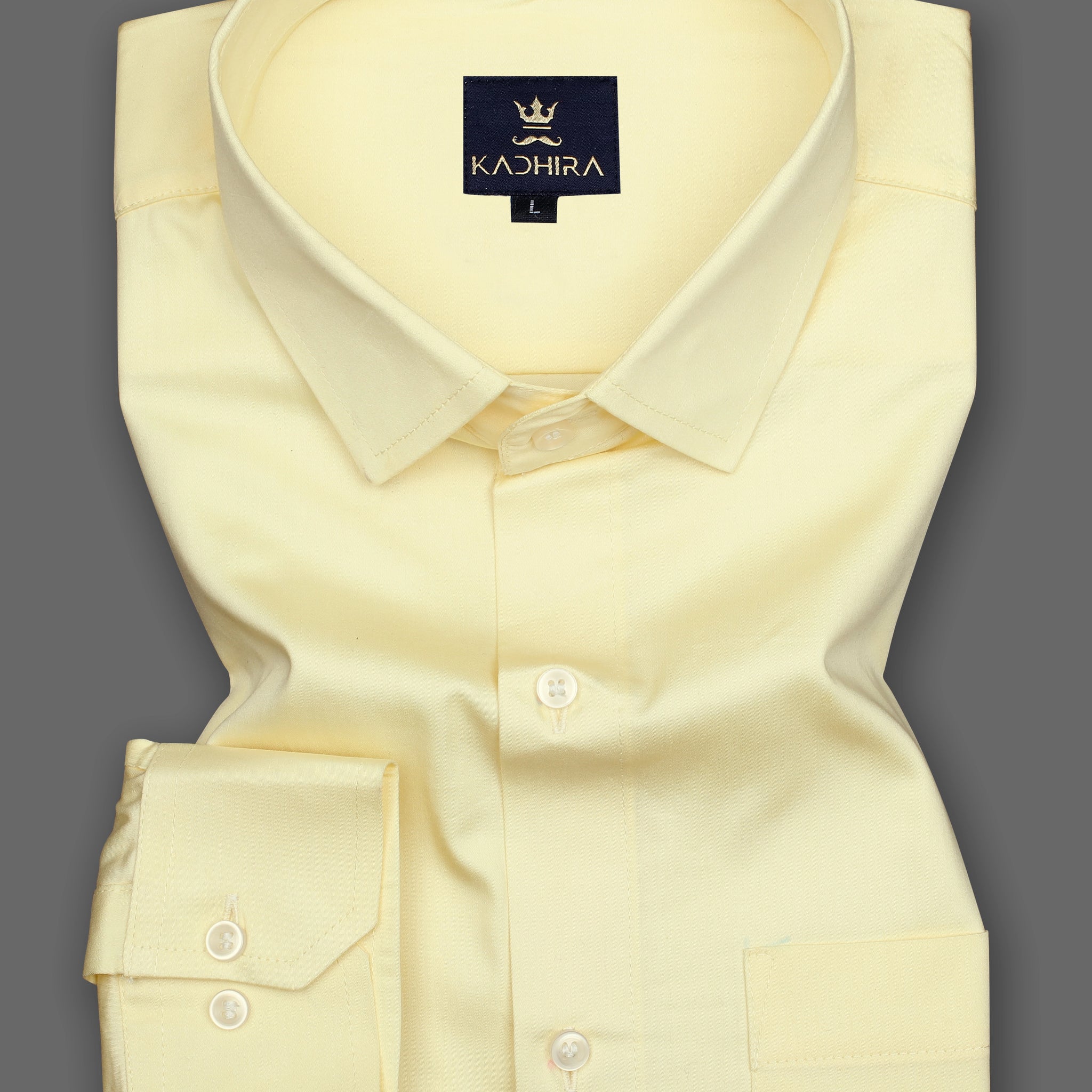Lime Light Lemon Coloured Subtle Sheen Super Satin Premium Cotton Shirt
