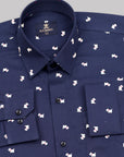 Astros Navy With White Dog Printed Premium Cotton Shirt