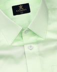 Light Pista Green  Subtle Sheen Super Soft Premium Satin Cotton Shirt