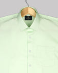 Light Pista Green  Subtle Sheen Super Soft Premium Satin Cotton Shirt