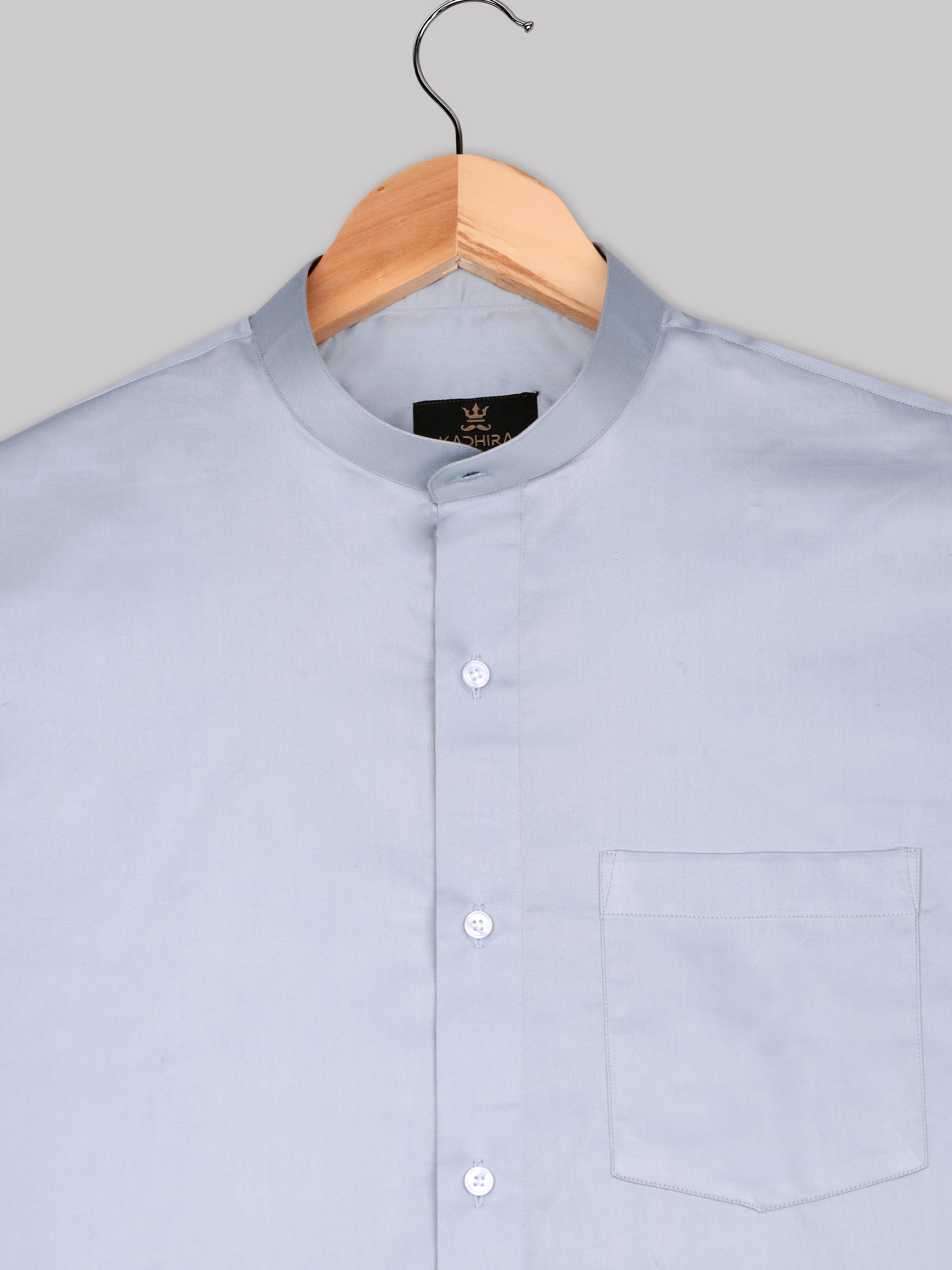 Light Smoke Grey Subtle Sheen Super Premium Cotton Shirt