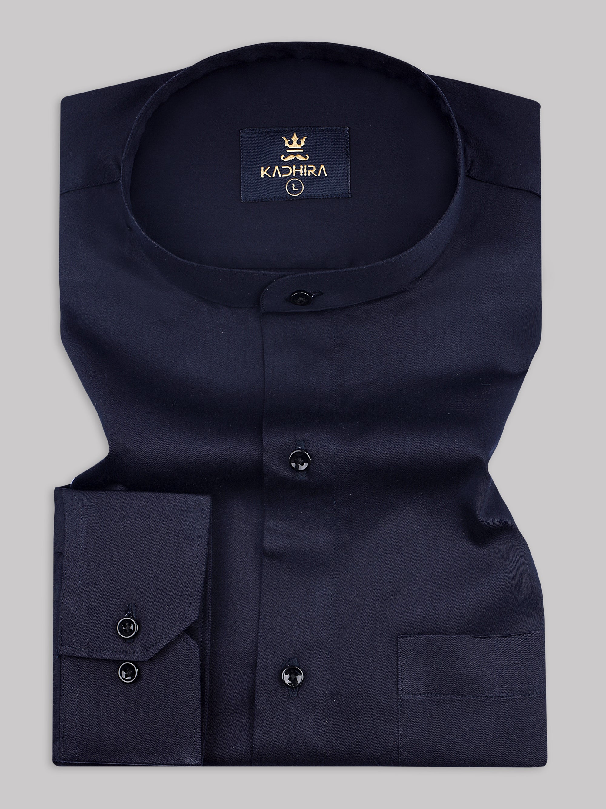 Navy Blue Subtle Sheen Super Soft Premium Cotton Shirt
