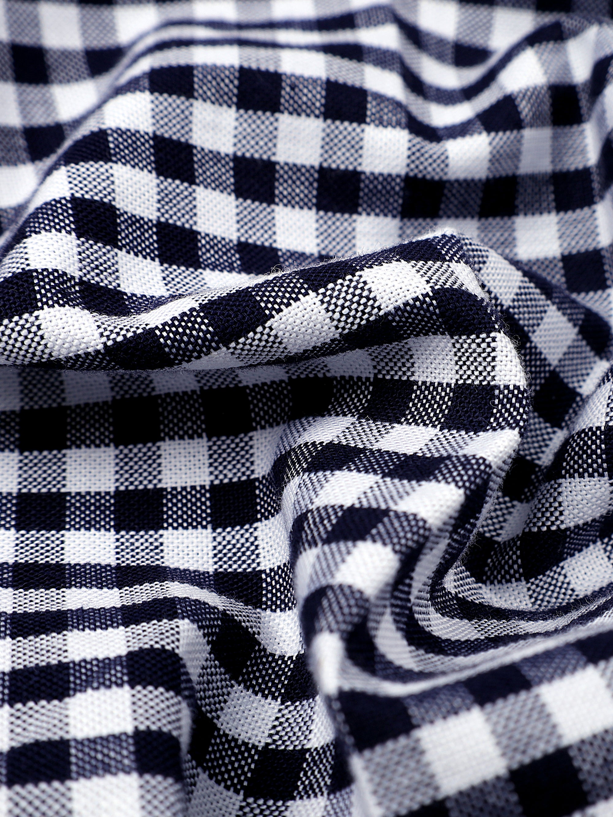Millennium Blue With White Gingham Check Oxford Cotton Shirt-[ON SALE]