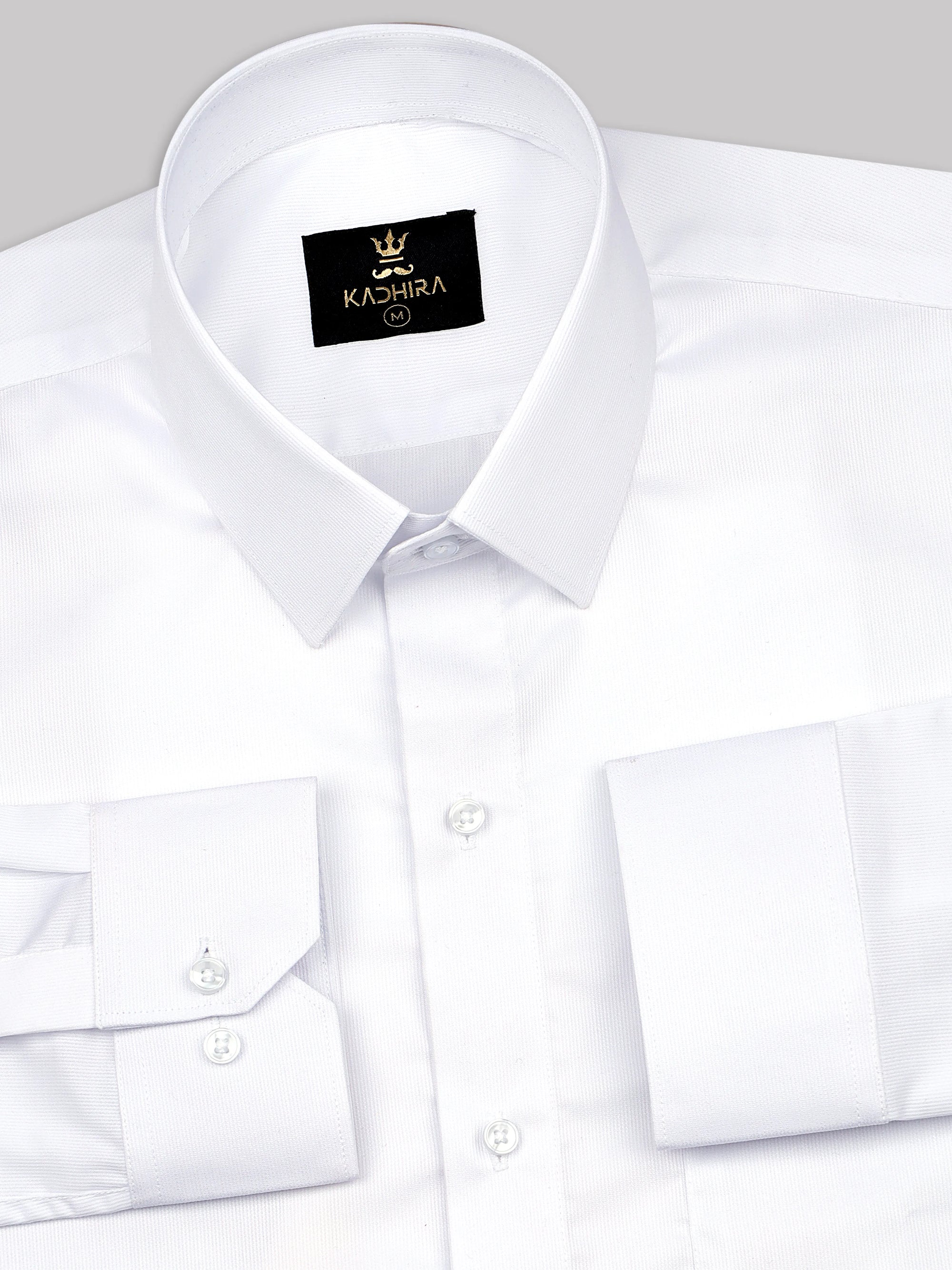 White Dobby Premium Cotton Shirt-[ON SALE]