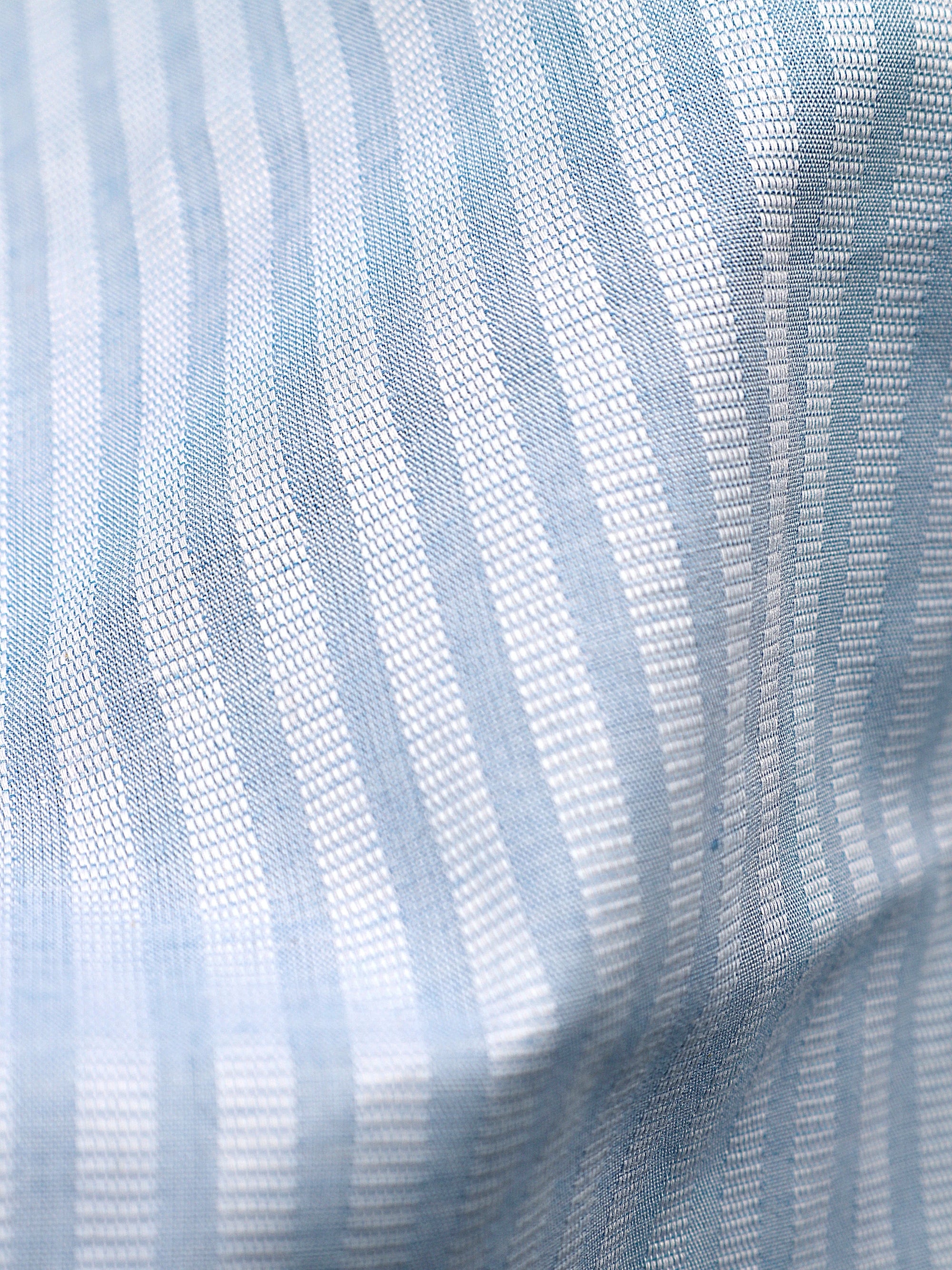 Powder Blue With White Bengal Striped Super Premium Cotton Shirt-[ON SALE]