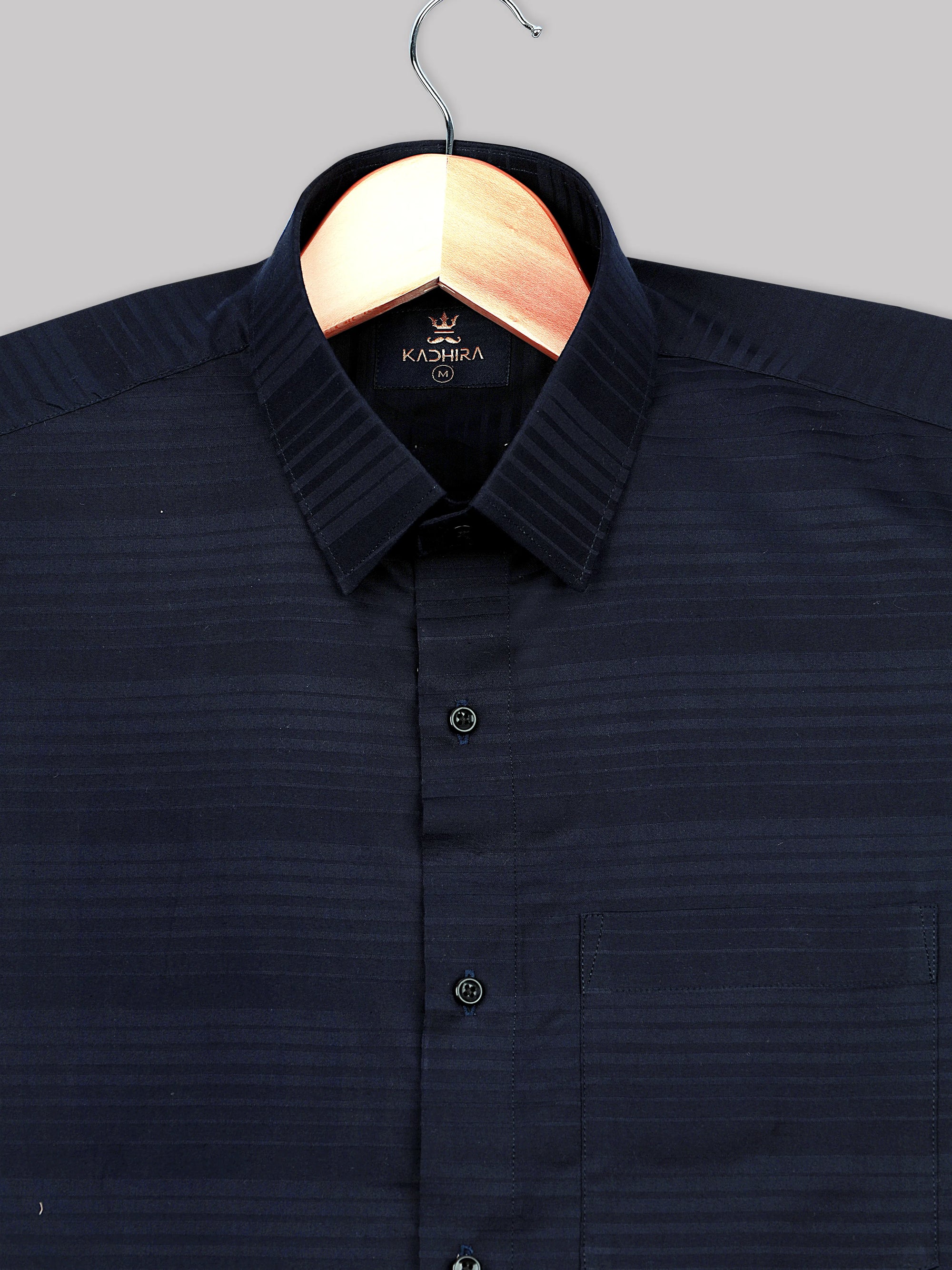 Space blue Subtle Sheen Super Premium Cotton Shirt-[ON SALE]