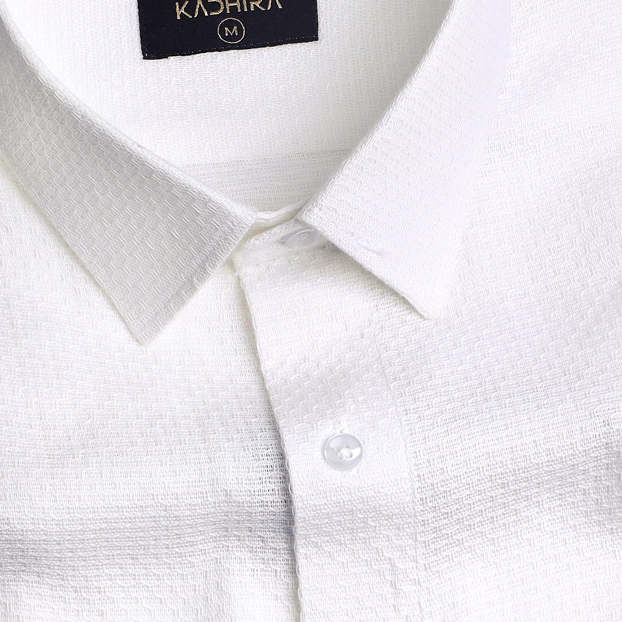 Super White Dobby Textured Super Premium Cotton Shirt