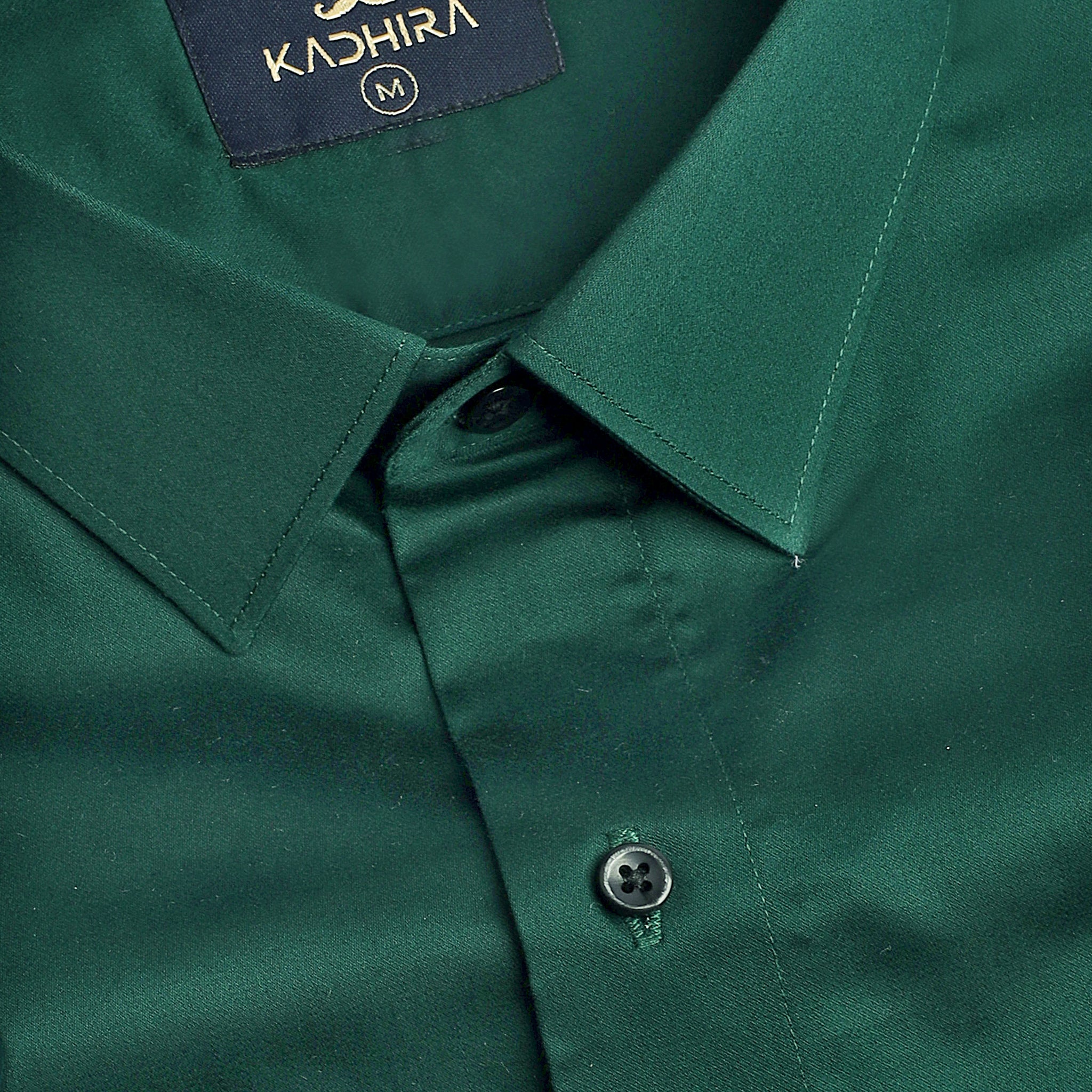 Phthalo Drak Green Subtle Sheen Super Soft Premium Satin Cotton Shirt