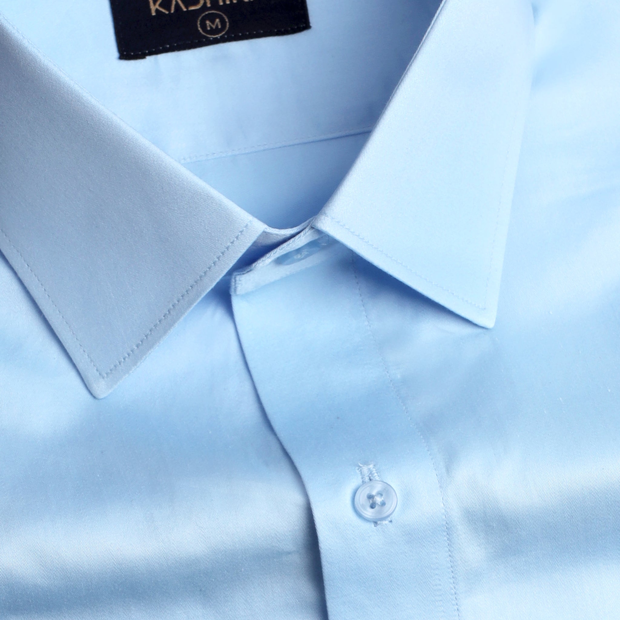 Uranian Blue Subtle Sheen Super Satin Premium Cotton Shirt
