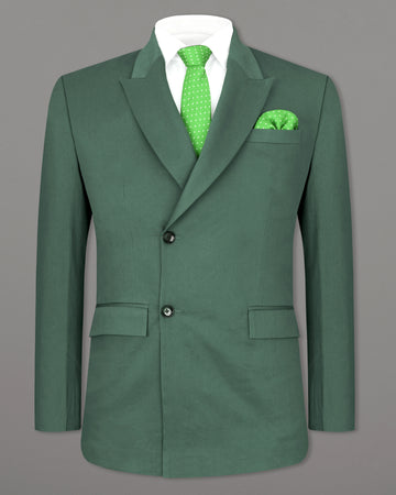 Mineral Green Tweed Double Breasted Premium Blazer