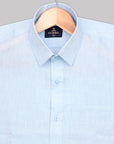 Sky Blue Pure Linen  Shirt