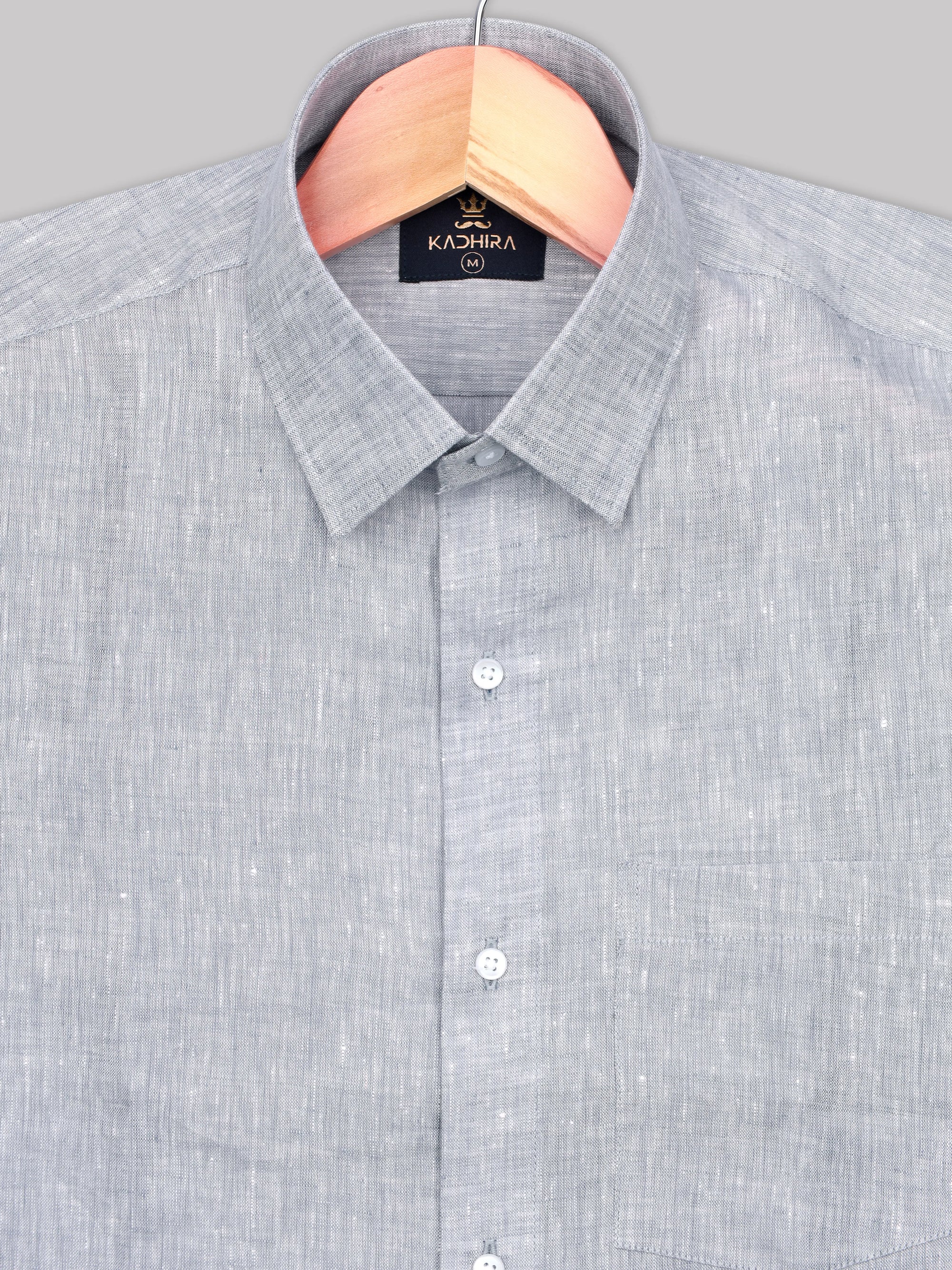 Light Gray Pure Linen Shirt