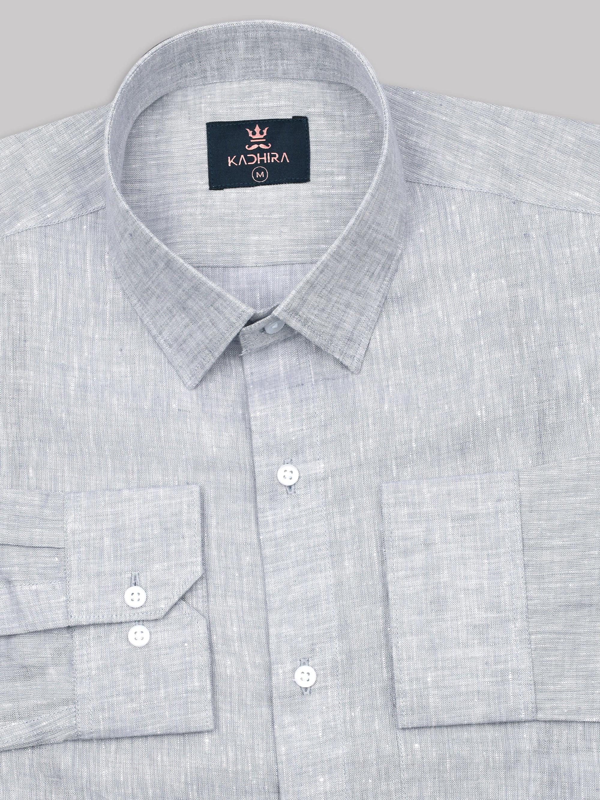 Light Gray Pure Linen Shirt