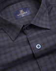 Abbey Black With Black Dupplins checks Super Premium Cotton Shirt-[ON SALE]