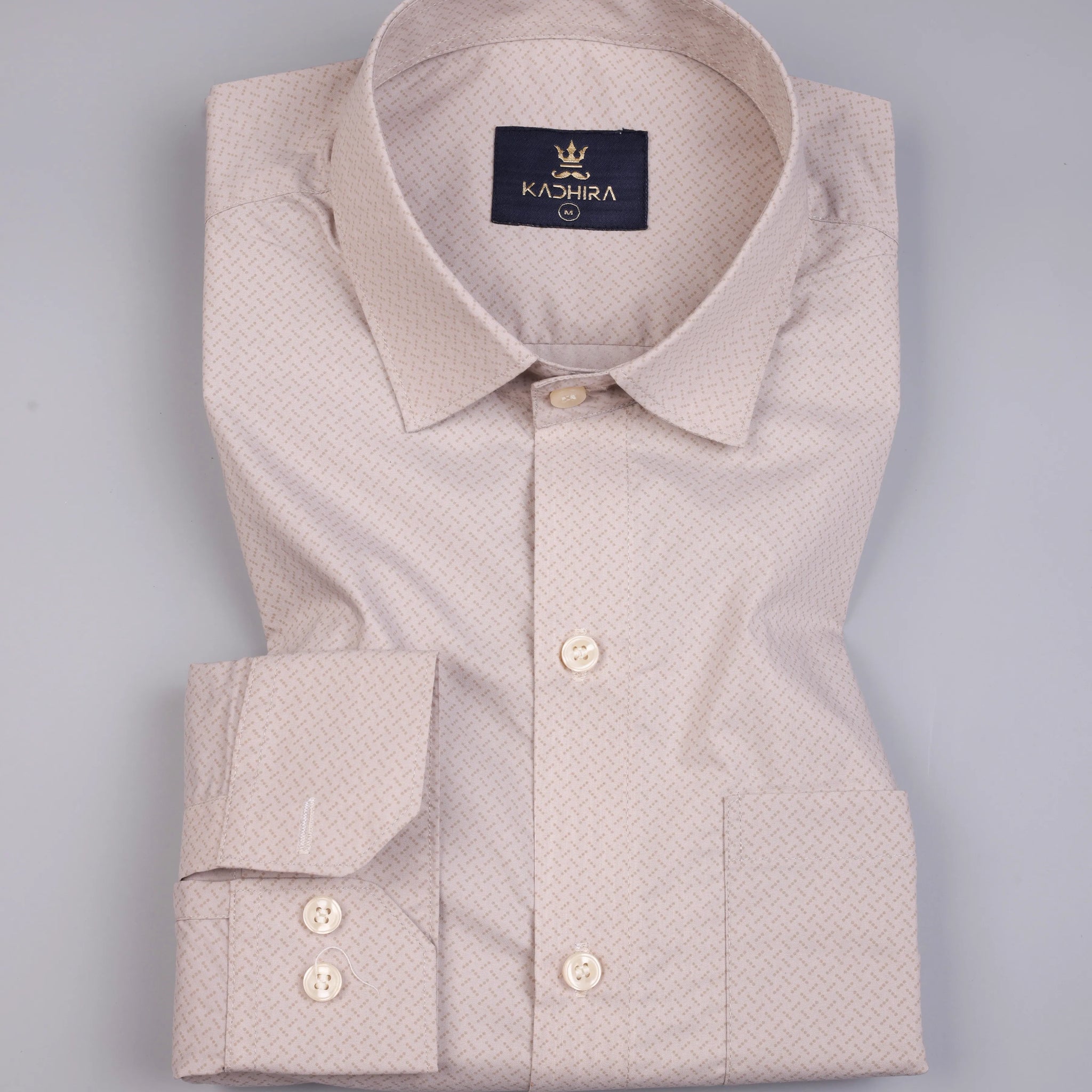 Buttercream Premium 3-dotted Printed Premium Cotton Shirt