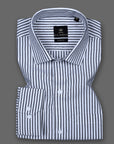 Off White with Zeus Black Striped Premium Giza Cotton Shirt-[ON SALE]