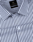 Off White with Zeus Black Striped Premium Giza Cotton Shirt-[ON SALE]