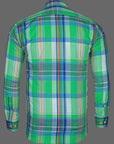 Light Green Multicolored Checked Premium Cotton Shirt-[ON SALE]