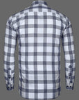 Bright White -Grey Windowpane Checks Royal Cotton Shirt-[ON SALE]
